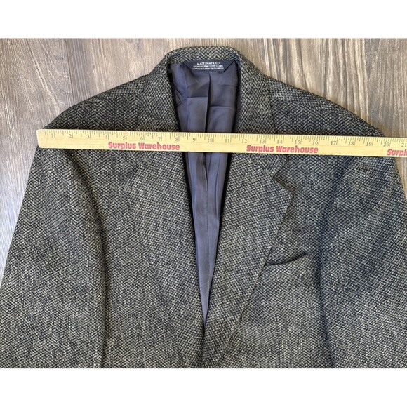 VTG LANDS END Authentic Men’s Harris Tweed Wool Sport Coat 44R Houndstooth Lined - Picture 4 of 14